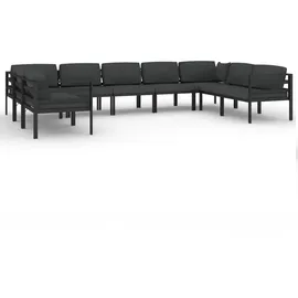 vidaXL Garten-Lounge-Set 9-tlg. Aluminium anthrazit/grau
