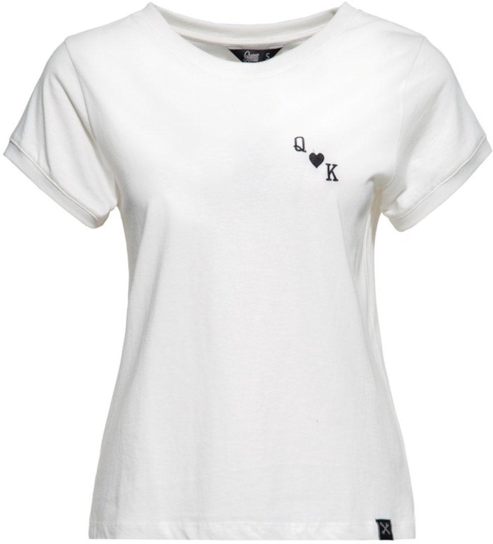 Queen Kerosin Playcard Queen Damen T-Shirt, weiss, Größe 2XL