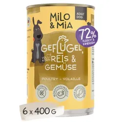 Milo & Mia Geflügel, Reis & Gemüse 6x400 g