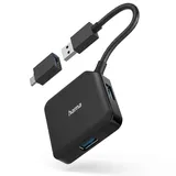 Hama USB-Hub 4 Ports USB 3.2 Gen1 5 GBit/s inkl. USB-C Adapter