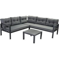 Loungeset Elba Aluminium 5-Sitzer 3-teilig anthrazit matt