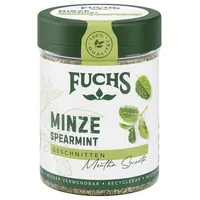 Fuchs Gewürze - Minze geschnitten - grüne Spearmint Minze für orientalische Gerichte oder Desserts - natürliche Zutaten - 18 g in wiederverwendbarer, recyclebarer Dose