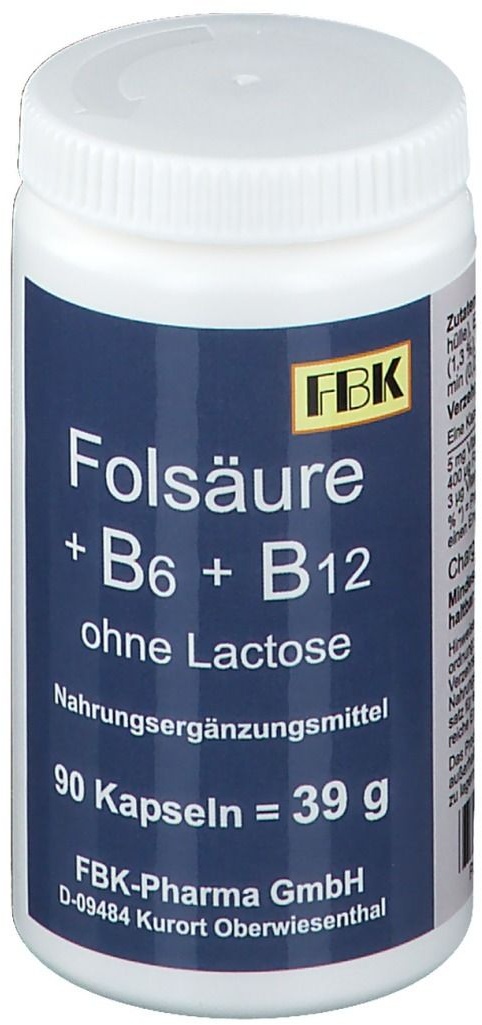 Folsäure + Vitamin B6 + Vitamin B12 ohne Lactose