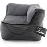Lumaland Modulares Eckteil rechts aus der Cord-Reihe, 81x81x70 cm - Bezug soft | waschbar - Grau | Grau