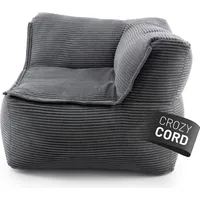 Lumaland Modulares Eckteil rechts aus der Cord-Reihe, 81x81x70 cm - Bezug soft | waschbar - Grau | Grau