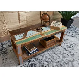 Massivmoebel24 Couchtisch Altholz Mehrfarbig Akazie 110 x 45 x 50 cm
