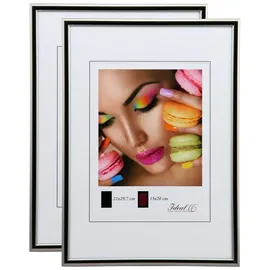 Ideal Trend New Lifestyle Set Bilderrahmen Wanddeko Collage Poster Rahmen 2er 3er 5er Pack: Farbe: 2er Pack Stahl | Format: 21x29,7 DIN A4