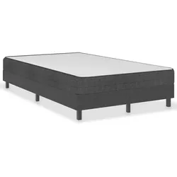 vidaXL Boxspringbett Dunkelgrau Stoff 120x200 cm