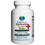 Curcuma KURKUMA + INGWER + PFEFFER SuperKombi 180 Kapseln CURCUMIN & GINGEROL & PIPERIN - NATUR PUR - OHNE ZUSATZSTOFFE. 27090-180