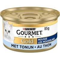 Gourmet Gold Mousse Katzenfutter, Nassfutter mit Thunfisch - 24x85g - (24 Dosen; 2,04kg)