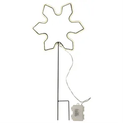 MARELIDA LED Gartenstecker Schneeflocke 117LED 8 Funktionen 60cm f. Außen Weihnachtsdeko