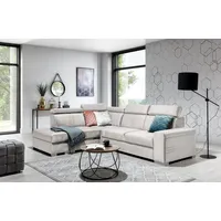 Fun Möbel Ecksofa Ecksofa Schlafsofa NOLAN inkl. USB-Anschluss, inkl. Bettkasten, Kopfteil verstellbar, Rundumbezug, inkl. USB-Anschluss beige