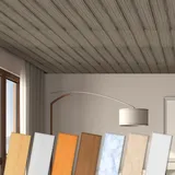 Deckenpaneele aus xps Styropor - Deckenverkleidung leicht und stabil - viele Muster & Farben: 10 Quadratmeter, P-14 Nussbaum dunkel