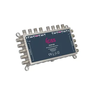 GSS 9/8 Multischalter STROMLOS für Quattro LNB, Multiswitch für 2 Satelliten & 8 Teilnehmer (TV, Sat Receiver), Stromloser HD 4K Digtal Matrix Sat Verteiler für Antenne Satellitenschüssel