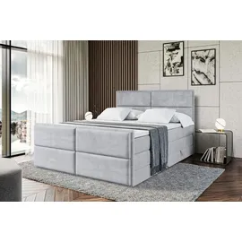 altdecor Boxspringbett AURA-Z KING - 160 x 200 - H3/H4 - Hellgrau