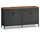 Songmics Aufbewahrungsschrank Metall 141 x 76 x 40 cm schwarz mit 2 Türen