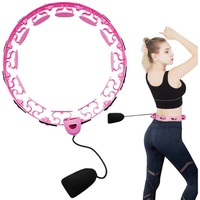 LeiGo Hula-Hoop-Reifen Smart Hula Hoop, abnehmbar mit Gewichtstasche, Fitness-Reifen, Innenring 27cm, Massage Fitness Gewichtsverlust Bauch Hula Hoop rosa