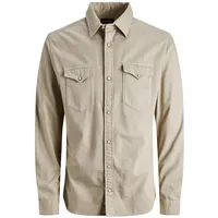 JACK & JONES Herren JJESHERIDAN SHIRT L/S Beige