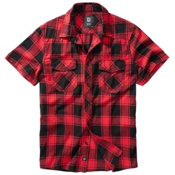 Brandit Checkshirt kurzarm rot/schwarz, Größe XL