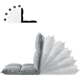 [en.casa] Bodensessel Deinze Polyester 110 x 2 x 70 cm Silber verstellbar mit Liegefunktion