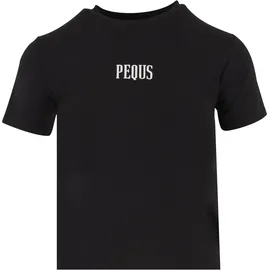 pequs T-Shirt PEQUS "PEQUS PEQUS A Paradise Beach Club Graphic Top", Damen, Gr. S, schwarz, 100% Baumwolle, bedruckt, normal, Rundhals, Shirts T-Shirt