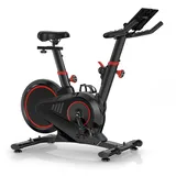 BIGZZIA Heimtrainer Hometrainer Fahrrad mit Magnetischem Einstellbar - LCD-Monitor, Spinning Bike Indoor - 150 kg Belastbar - Mit Transportrollen schwarz