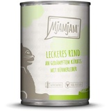 MjAMjAM 6x400g MjAMjAM leckeres Rind an gedämpftem Kürbis Katzenfutter nass