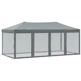 vidaXL Partyzelt Faltbar mit Seitenwänden Gartenzelt Festzelt Pavillon Zelt Gartenpavillon Gazebo Gartenlaube Bierzelt Faltzelt Camping Anthrazit 3x6 m