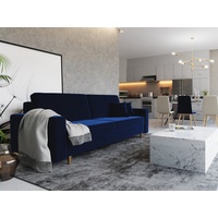 Fun Möbel Sofa 3-Sitzer BELLA mit Schlaffunktion Blau -