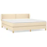 vidaXL Boxspringbett mit Matratze Creme 180x200 cm Stoff