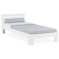 Homestyle4u 2190, Einzelbett Holzbett 90x200 mit Lattenrost Weiß Kiefer Jugendbett Bett Bettgestell Massivholz