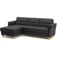 Home Affaire Ecksofa »Palmera L-Form«, Federkern, Bettfunktion und mit/ohne Bettkasten / 244 x 89 x 163 / Leder Schwarz