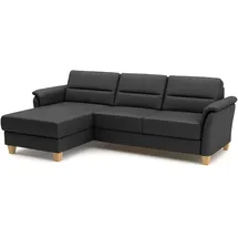 Home Affaire Ecksofa »Palmera L-Form«, Federkern, Bettfunktion und mit/ohne Bettkasten / 244 x 89 x 163 / Leder Schwarz