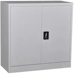 Aktenschrank aus Stahl verschließbar Divit Metallschrank Büroschrank 90x40x90 cm PL11 grau DPL3