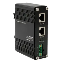 Exsys Industrie Ethernet PoE+ Splitter 802.3at 12VDC/20W - Switch - 1 Gbps