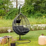 Home Deluxe Polyrattan Hängesessel Cielo - Schwarz,