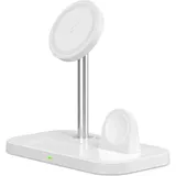 TECH-PROTECT Qi15W-A22 3in1 magnetisches Magsafe Kabelloses Ladegerät Weiss