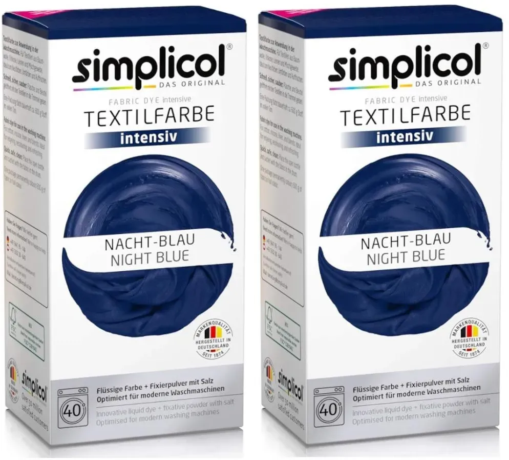 Simplicol Textilfarbe intensiv Nacht-Blau 150g 2er Pack