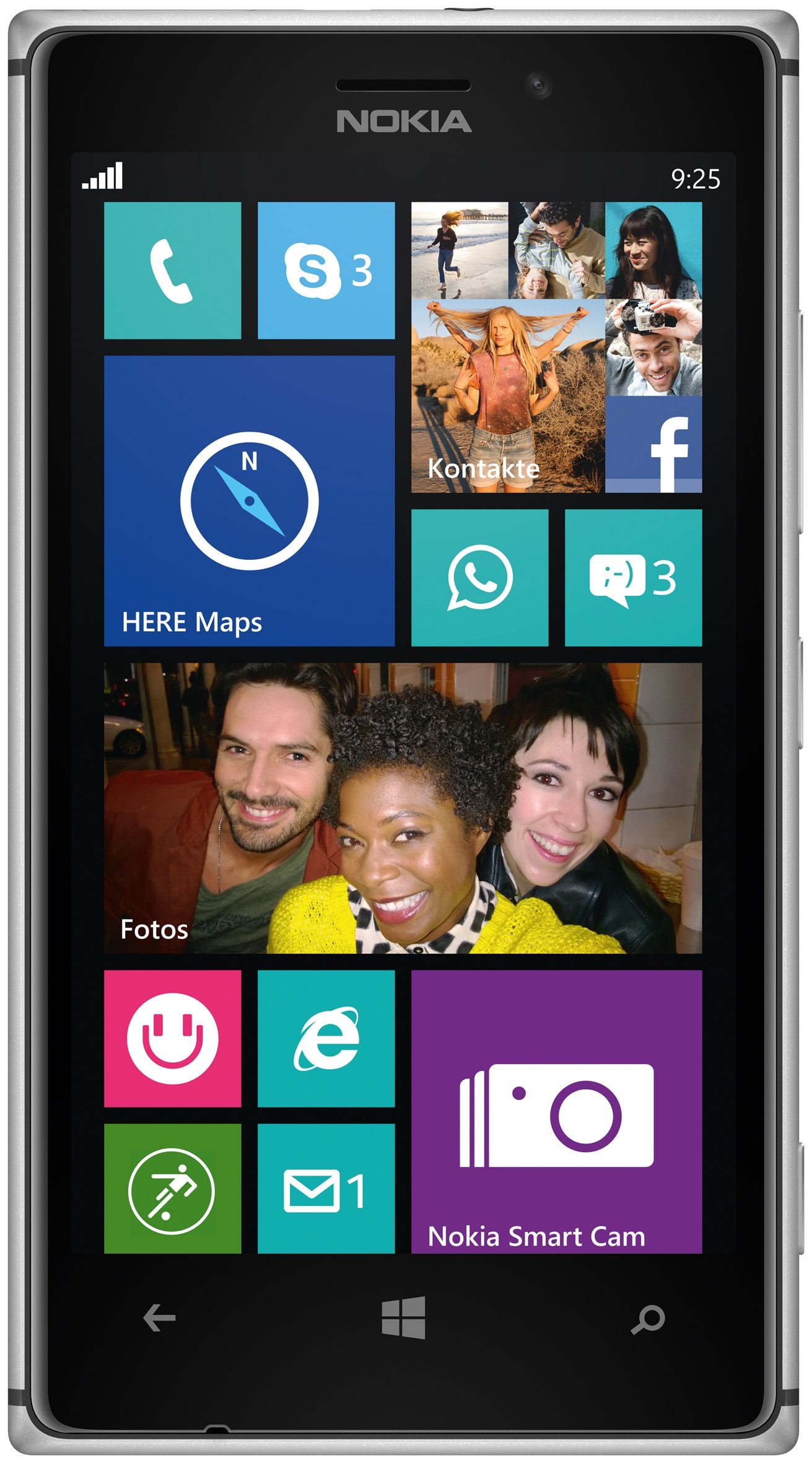 Nokia Lumia 925 Smartphone (11,4 cm (4,5 Zoll) WXGA HD OLED-Touchscreen, 8,7 Megapixel kamera, 1,5 GHz Dual Core Prozessor) hellgrau
