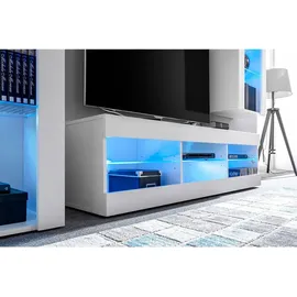 komodee Wohnzimmerset, Schwarz, Schwarz, Holzwerkstoff, 8 Fächer, Rechteckig, 245x159x35 cm, Wohnzimmer, Wohnwände, Wohnwand-Sets