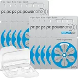 60x PowerOne Implant Plus Hörgerätebatterie P675 Blau (10x6er Bl.) +Transportbox