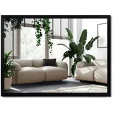 wallfluent Spiegel 80 x 60 cm Schwarz