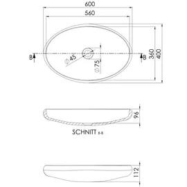 Steinberg Serie 440 Aufsatzwaschtisch 60 x 40 cm (4406310W)