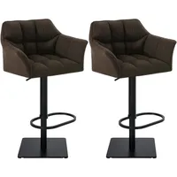 CLP 2er Set Barhocker Damaso Stoff schwarz/braun