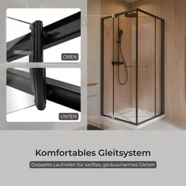 Schulte Sunny Duschtür mit Schiebetür 80 x 190 cm schwarz Sicherheitsglas