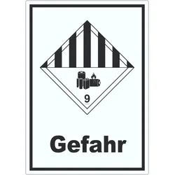 Aufkleber Achtung Lithiumbatterien Gefahr Gefahrgutklasse 9a A7 (74x105mm)