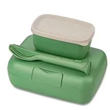 Koziol Lunchbox Set rechteckig grün 3-teilig