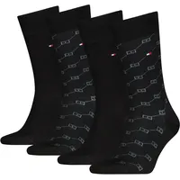 Socken TOMMY HILFIGER, Herren, Gr. 39-42, schwarz, Obermaterial: 79% Baumwolle, 19% Polyamid, 2% sonstige Fasern, Socken Socken