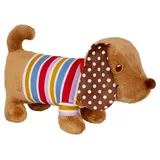 Die Spiegelburg I Kuschel-Dackel - BabyGlück I EIN treuer Begleiter aus weichem Plüsch für den Start ins Leben, kunterbunt, ideal zum Spielen, Kuscheln und Liebhaben