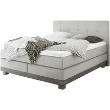 Hasena Boxspringbett 140-180 cm Hellgrau, Liegefläche:140 x 200 cm, Topper:Agrea-Topper - Hellgrau